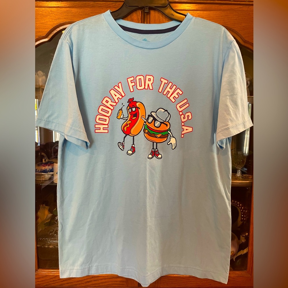Thereabouts Light Blue Hooray For The USA Tee Shirt size XXL